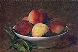 Henri Fantin-latour Canvas Paintings - Peaches in a Bowl